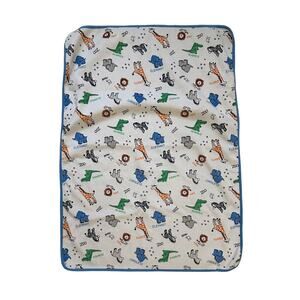Bundles Baby Place Blue White Animal Zoo Jungle Safari Giraffe Sherpa Blanket